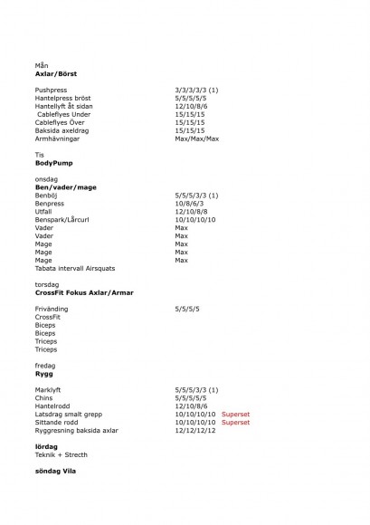 Traningsprog 2011 Sheet1